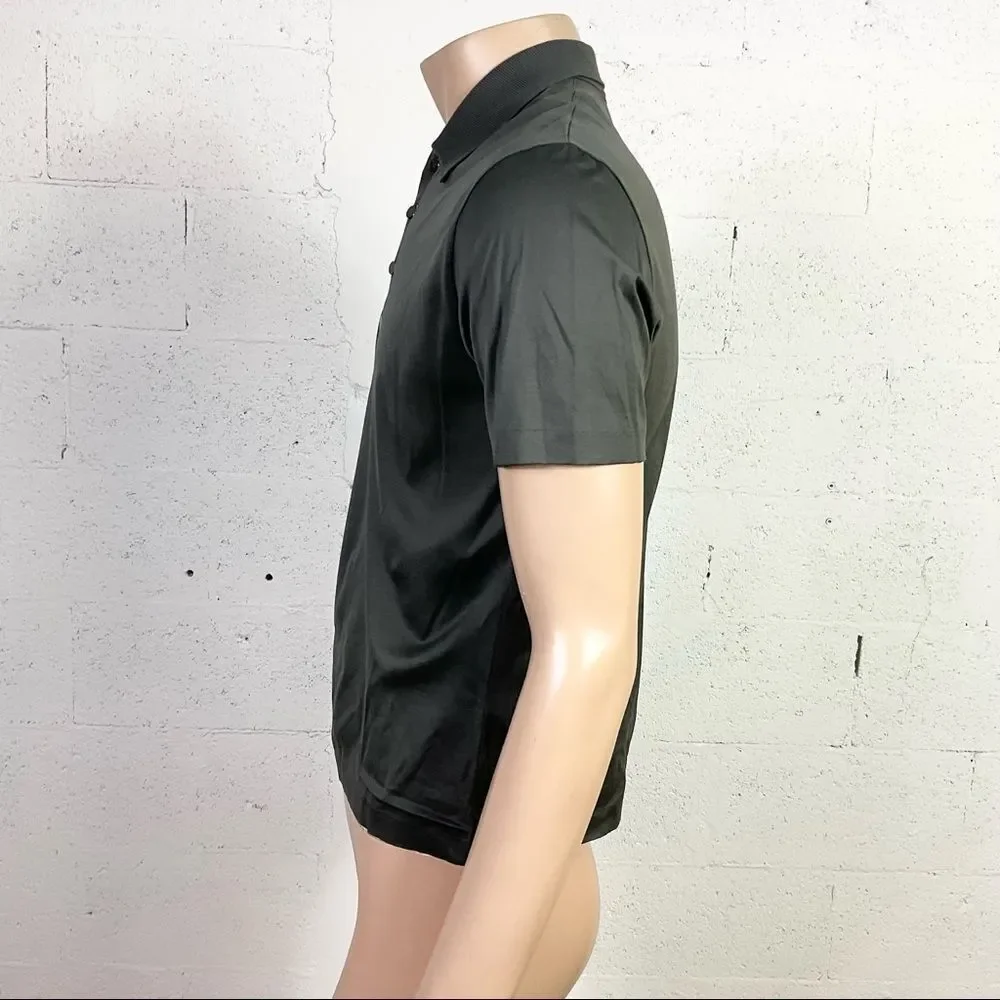 GUCCI Gray Short Sleeve Collared Cotton Polo Shirt S